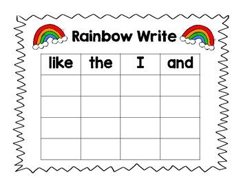 Rainbow Write Sight Words