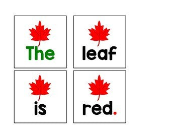 Fall Sentence Scramble | Centers | Kindergarten