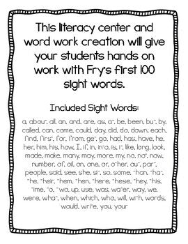 Stamping Sight Words | Fry's First 100 | Kindergarten
