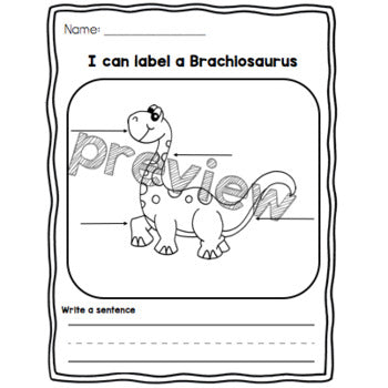 I Can Label a Picture | Dinosaurs
