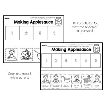 Making Applesauce | An Apple Sequencing Activity