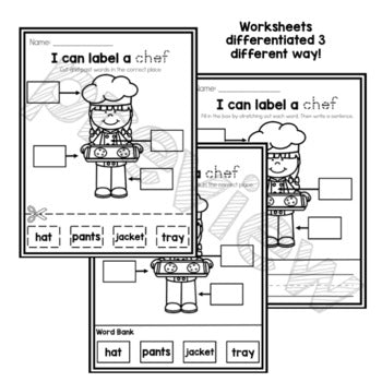 I Can Label Community Helpers | Kindergarten | Write and Label