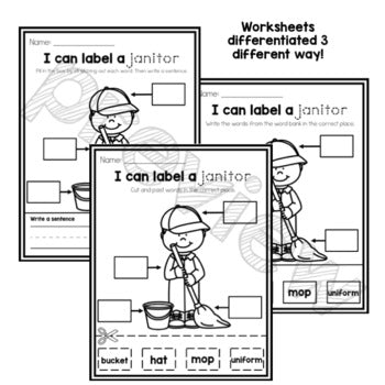 I Can Label Community Helpers | Kindergarten | Write and Label