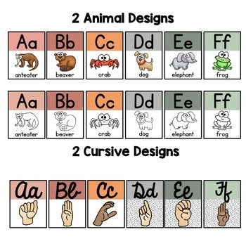 Modern Boho ASL Alphabet Poster | Neutral Classroom Decor | Print | Cursive