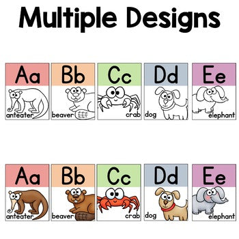 Pastel Rainbow Dalmatian ASL Animal Alphabet Poster | Editable