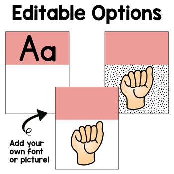 Pastel Rainbow Dalmatian ASL Animal Alphabet Poster | Editable