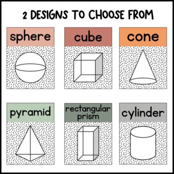 Modern Boho Dalmatian 3D Shape Posters | Neutral Classroom Decor