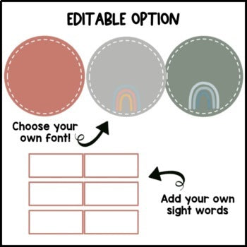 Modern BOHO Word Wall | ASL | Editable