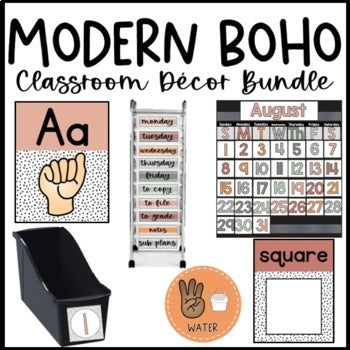 Modern BOHO Decor Classroom Decor | Dalmatian | Neutral  Decor | Editable