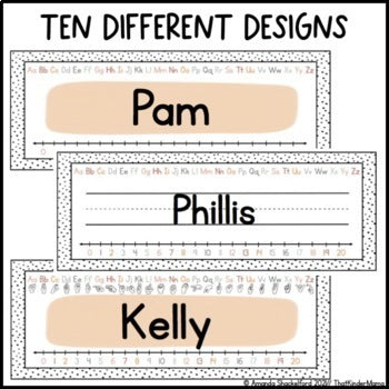 Modern Boho Name Plates | Editable | ASL | Dalmatian