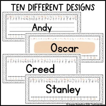 Modern Boho Name Plates | Editable | ASL | Dalmatian