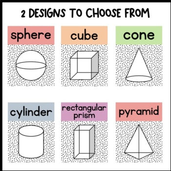 Pastel Rainbow Dalmatian 3D Shape Posters | Classroom Decor