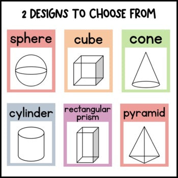 Pastel Rainbow Dalmatian 3D Shape Posters | Classroom Decor