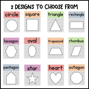 Pastel Rainbow Dalmatian 2D Shape Posters | Classroom Decor