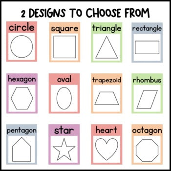 Pastel Rainbow Dalmatian 2D Shape Posters | Classroom Decor