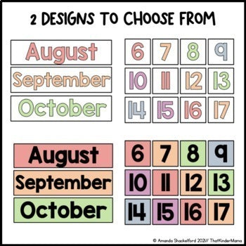 Pastel Rainbow Calendar | Editable | Neutral Classroom Decor