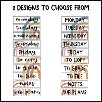 Modern Boho Rainbow Rolling Cart Labels | Editable |