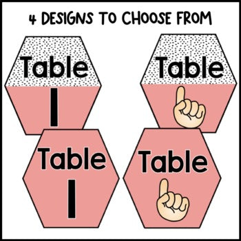 Pastel Rainbow Table Group Signs | Editable | Dalmatian | Bulletin Board Display