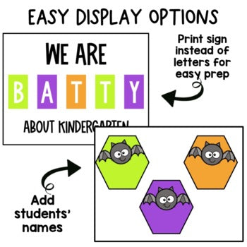 Halloween Bulletin Board | We Are Batty | Bat Craft | Kindergarten