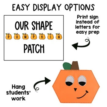Pumpkin Shape Craft | Bulletin Board Set | Kindergarten | Halloween