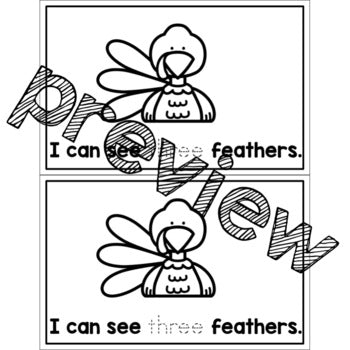 Turkey Counting Book | Emergent Reader | Turkeys