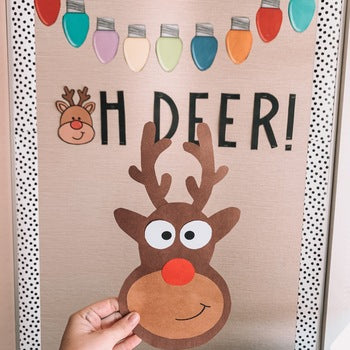 Reindeer Craft with Bulletin Board Sign