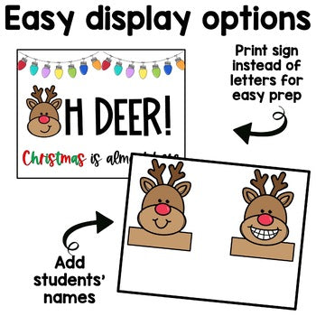 Reindeer Craft with Bulletin Board Sign