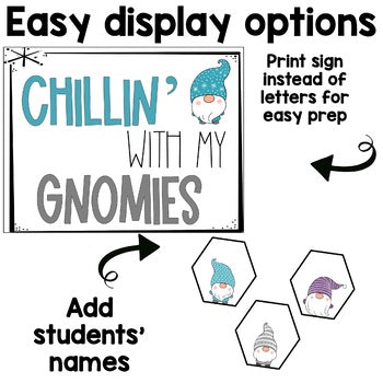 Gnome Craft and Bulletin Board | January | Winter | New Years