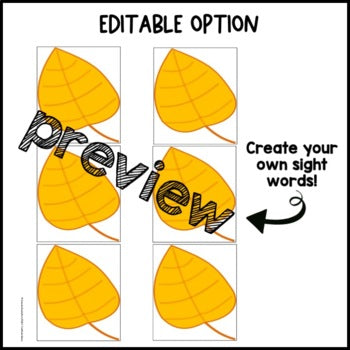 September Sensory Bin | Alphabet and Sight Words Center | Editable