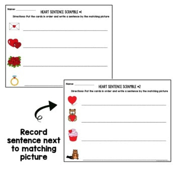 February Sentence Scramble | Centers | Kindergarten