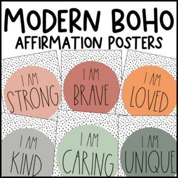 Modern Boho Affirmation Posters | Editable | Neutral Decor | Dalmatian Print
