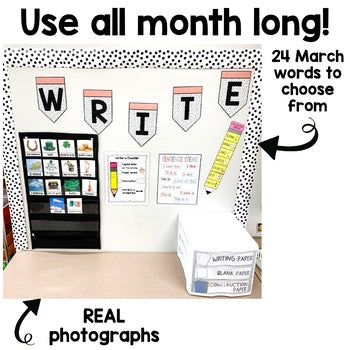 March Writing Center | Nonfiction Pictures | Real Pictures | Editable