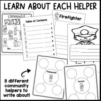 GROWING All About Community Helpers  Bundle | Kindergarten Writing