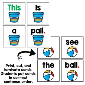 May Sentence Scramble | Centers | Kindergarten