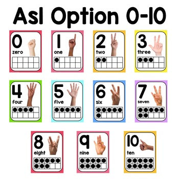Nonfiction Number Posters | Real Pictures | ASL | Colorful Classroom Decor
