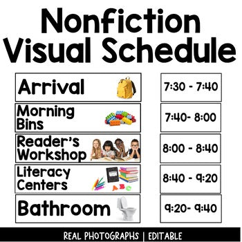 Visual Schedule Real Pictures | Nonfiction | Editable