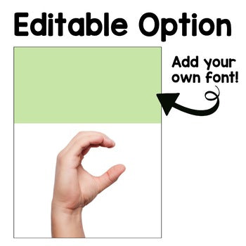 Pastel Rainbow ASL Alphabet Poster | Real Pictures | Nonfiction | Editable