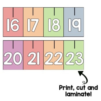 Pastel Rainbow Number Line | Editable | Calm Decor
