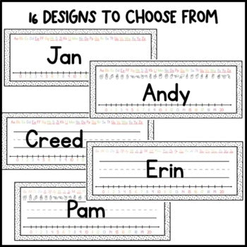 Pastel Rainbow Name Plates | Editable | Dalmatian | Name Tags | ASL