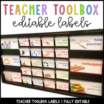 Teacher Toolbox Real Pictures | Editable | Bright Rainbow | Pastel Rainbow | Boho