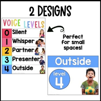 Real Picture Voice Level Chart | Nonfiction | Editable | Bright Rainbow