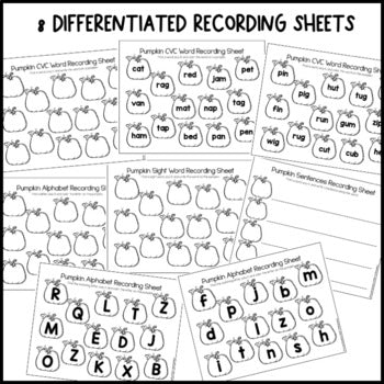 October Sensory Bin | Alphabet | Sight Word | CVC word center | Editable