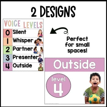 Voice Level Posters Real Pictures | Nonfiction | Editable | Pastel