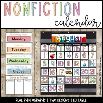 Real Photos Calendar | Kindergarten | Pastel Rainbow