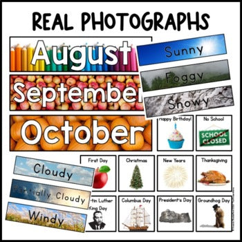 Real Photos Calendar | Kindergarten | Pastel Rainbow