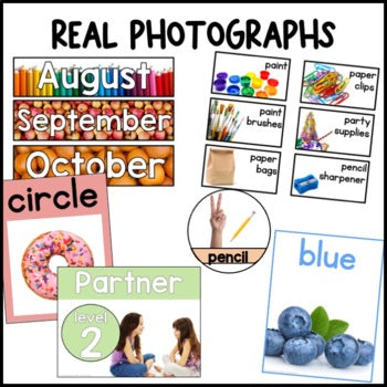 Pastel Rainbow Nonfiction Classroom Decor Bundle | Real Pictures