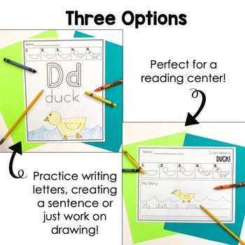 Directed Drawings with Shapes | Alphabet Animals