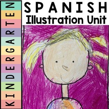 Spanish Kindergarten Illustration Unit | I Can Draw With Shapes | Draw and Color