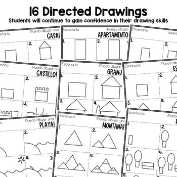 Spanish Labeling Unit | I Can Draw With Shapes | Draw and Color