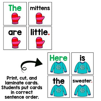 January Sentence Scramble | Kindergarten